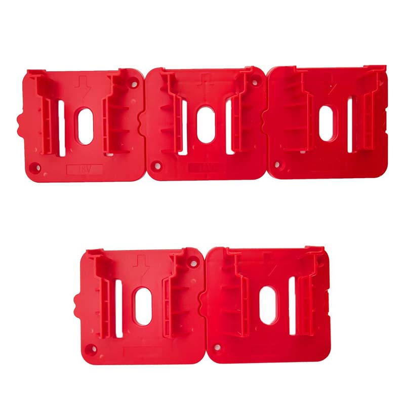 5-Pack Battery Wall-Mount Holders Compatible with Milwaukee M18, Red product image